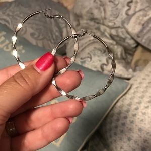 Gunmetal wavy hoops